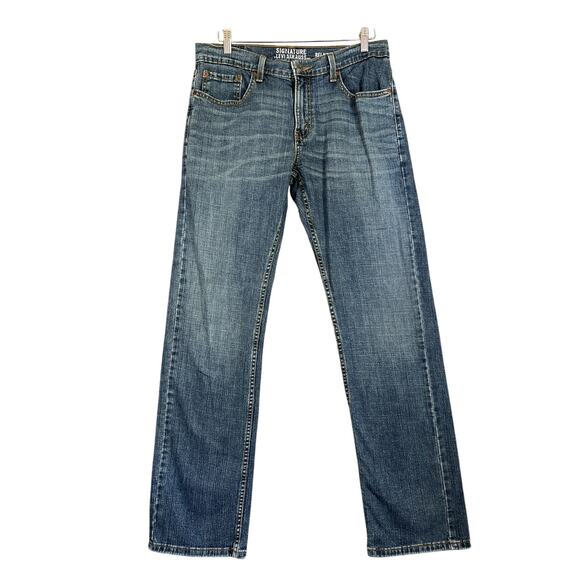 Levi Signature Jeans Mens Size 32X34 Relaxed Fit Straight Leg Denim 32.5" Inseam - Picture 1 of 13